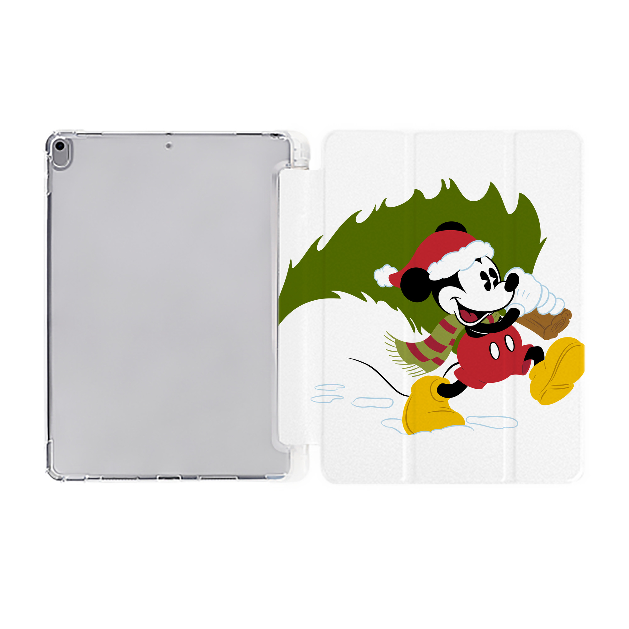 （画像用） ミッキーマウス Mickey Mouse IPad ケース ペン収納付き 三つ折りスタンド PUレザー×シリコン 対応機種9.5/10.5/10.9インチ